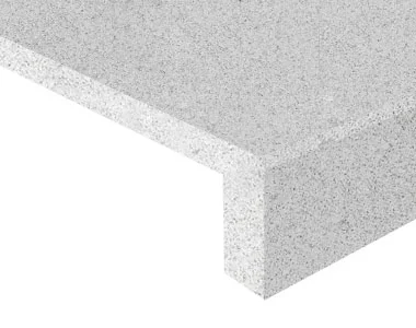 white granite drop face pool coping