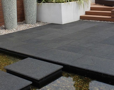 midnight granite grey tiles and pavers, black tiles, black pavers, dark tiles, outdoor tiles, outdoor pavers by stone pavers,