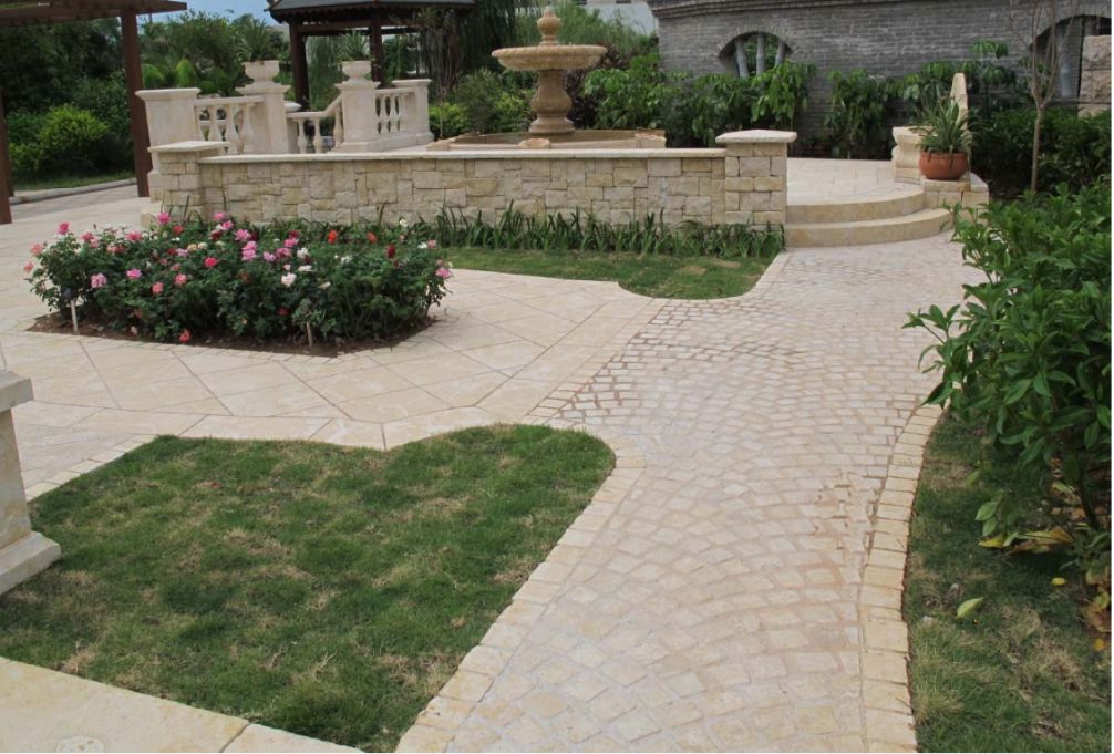 YELLOW LIMESTONE PAVERS AND COBBLESTONES YELLOW LIMESTONE PAVERS