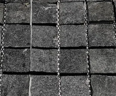 Black cobblestones driveways tiles