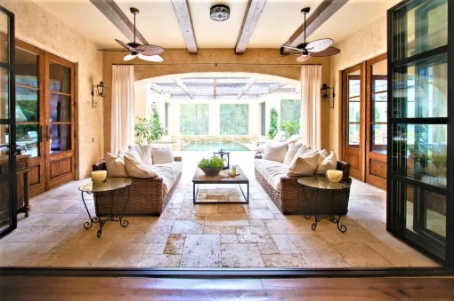 Mocha travertine french pattern tiles and pavers by stone pavers