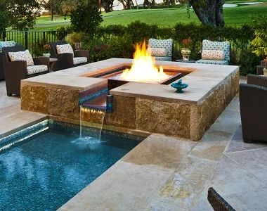 Antique Tumbled Travertine Coping Tiles, beige pool coping pavers, cream tiles, stone pavers melbourne and sydney