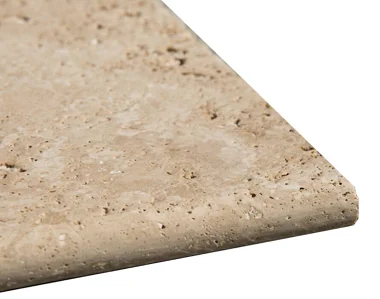 Ivory Travertine Bullnose Pool coping tiles, cream pool coping tiles, round edge pool coping by stone pavers australia