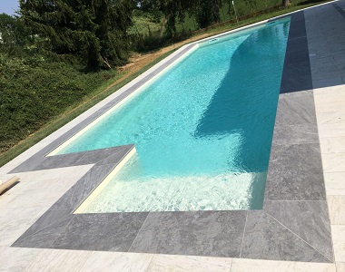 Pearl Grey Drop Face Pool Coping Tiles, grey tiles, dark tiles, black tiles, stone pavers australia melbourne