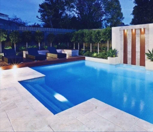 shelly white travertine outdoor tiles