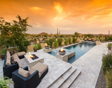 travertine pool pavers and paving around the pool