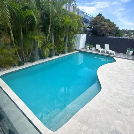 silver travertine crazy paving pool pavers