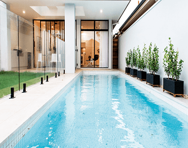 white limestone pool pavers