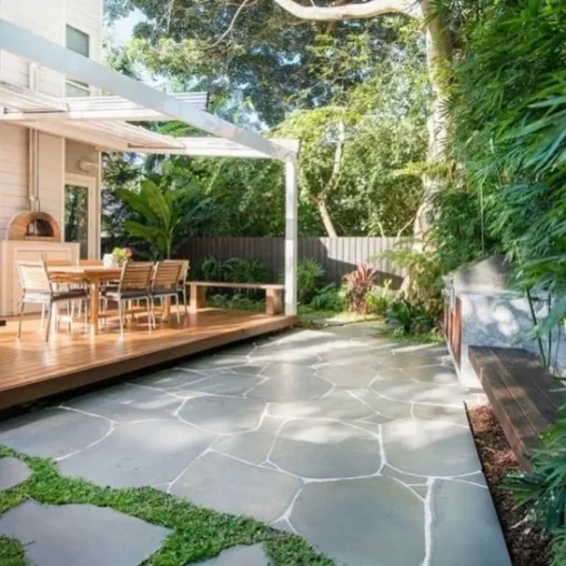 bluestone steppers as crazy paving