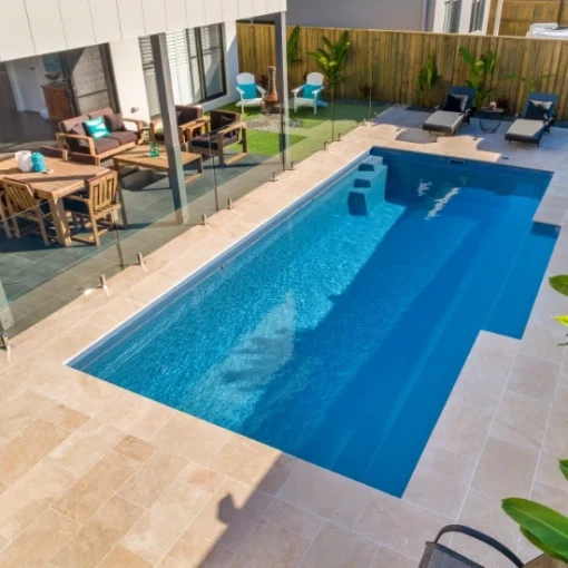 premium ivory travertine pool area